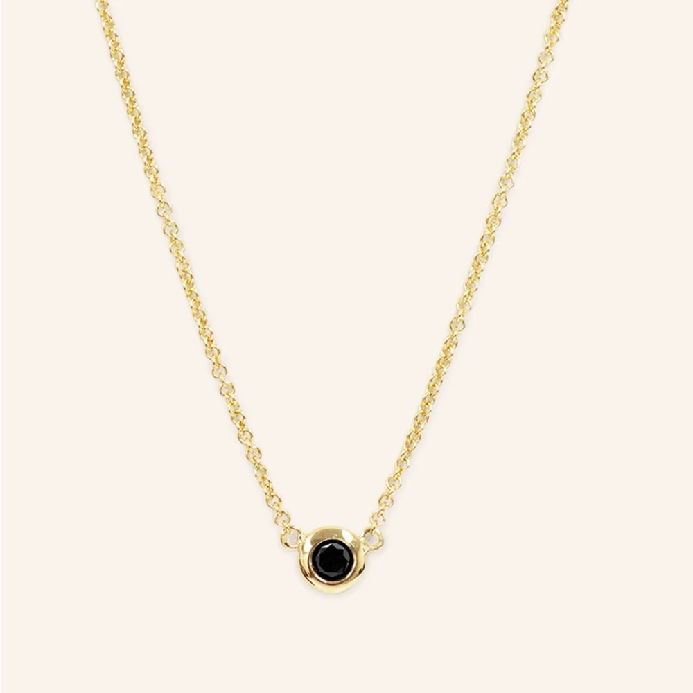 Mejuri- Black Diamond 14K gold Necklace